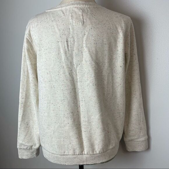 Vintage Levi’s White Confetti Crew Neck Pullover Cotton Sweatshirt size L - Picture 7 of 12